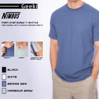 Geeki Nimbus Plain Oversize Unisex T Shirt Micro Cotton Danbowl