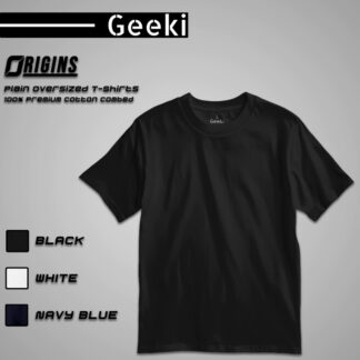Geeki Origins Plain Oversize Unisex T-Shirt 100% Premium Cotton 24s